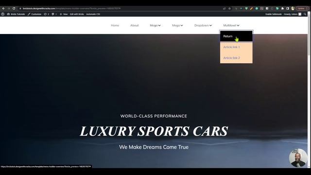Первый взгляд на Bricks Menu Builder - Мега-меню, многоуровневое меню, мобильное меню в WordPress смотреть онлайн