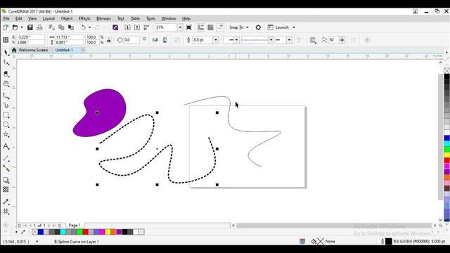 B-Spline Tool || Polyline Tool in Corel draw || Learn Corel draw смотреть онлайн