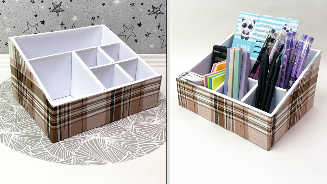 Идеи из картона. Как сделать универсальный органайзер для канцелярии и не только. смотреть онлайн