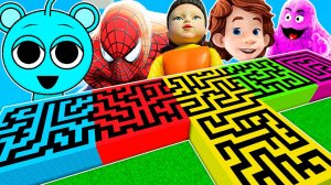 МЕГА ЛАБИРИНТЫ ДИМ ДИМЫЧ СПРАНКИ КУКЛА ИЗ ИГРЫ В КАЛЬМАРА ЧЕЛОВЕК ПАУК ГРИМАС В МАЙНКРАФТ