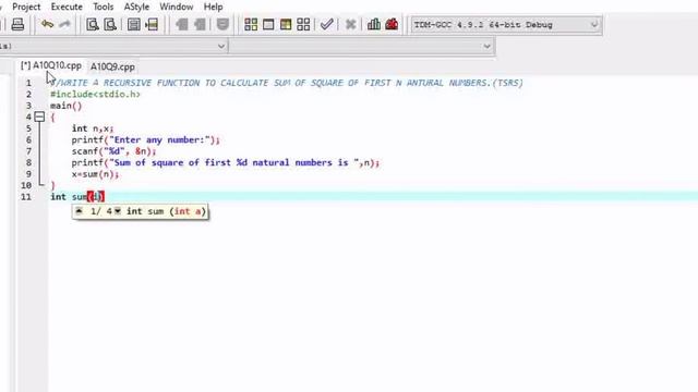 #53 Write a recursive function in c language to calculate sum of square of first n natural numbers. смотреть онлайн