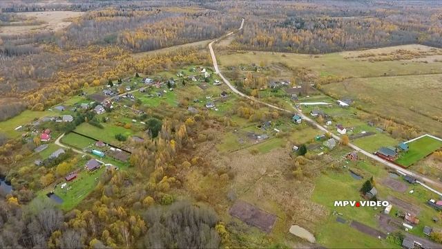 Деревня Люболяды ~ Новгородский район ~ обзор с высоты птичьего полета аэросъемка смотреть онлайн
