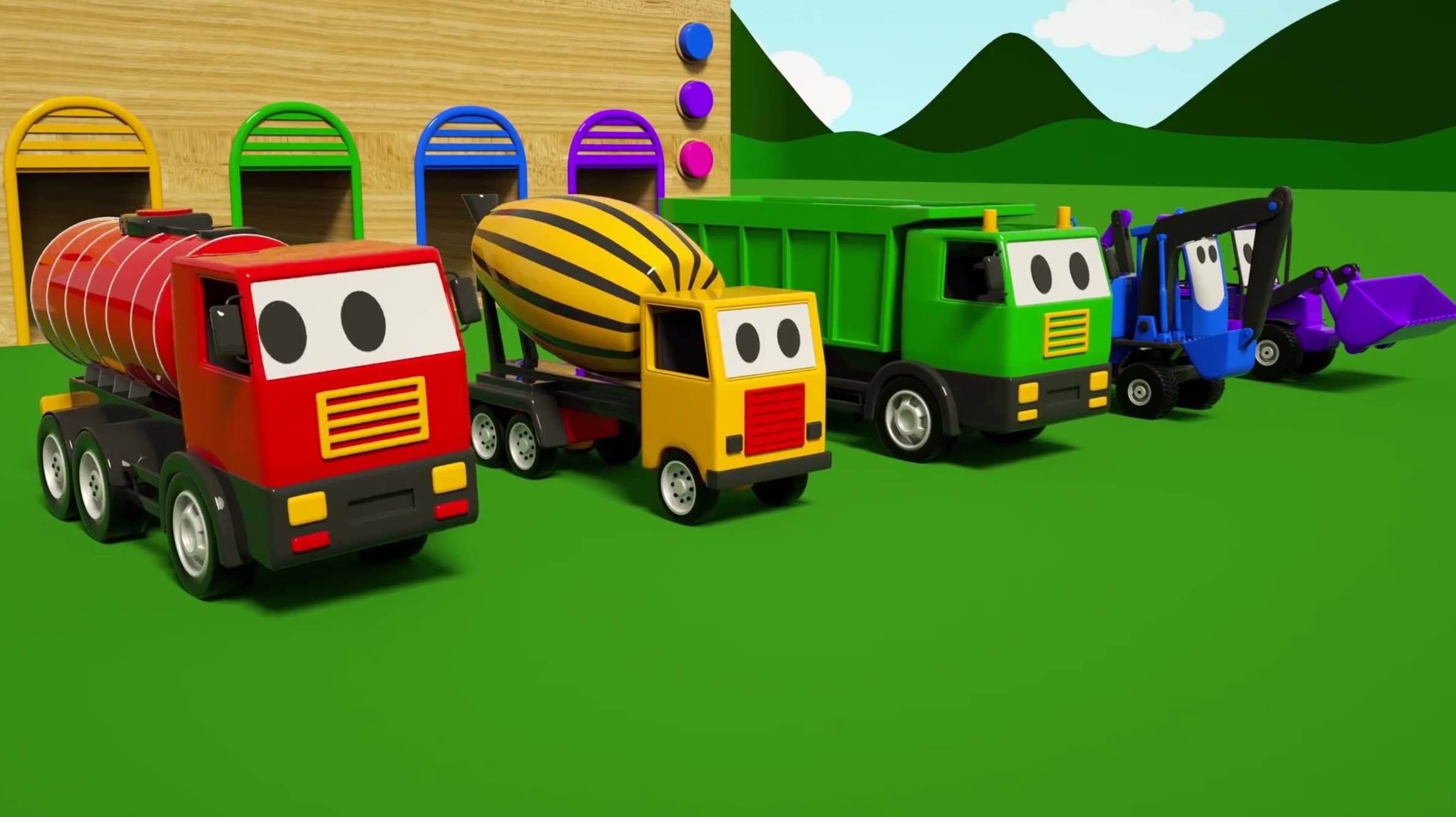 Учим цвета с Экскаватор Самосвал Трактор Бетономешалка #экскаватор #самосвал #бетономешалка смотреть онлайн