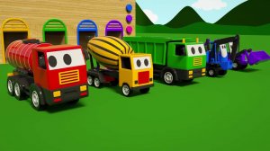 Учим цвета с Экскаватор Самосвал Трактор Бетономешалка #экскаватор #самосвал #бетономешалка