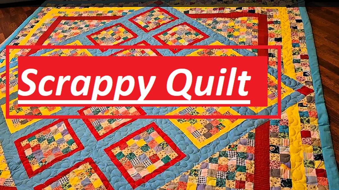 Мой чудесный Scrappy Quilt  готов! Обзор нового лоскутного одеяла