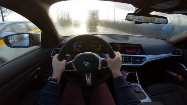 POV тест-драйв BMW 330d xDrive G20 M-sport Frozen Grey