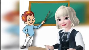 Футаж учительница за столом с хромакеем