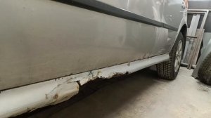 шкода, замена порога, ремонт, сварка. часть 1