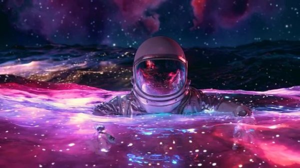 Floating In Space - 1 hr Version - Infinite Loop видео на фон космос