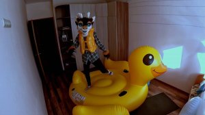 Deflating big inflatable duck