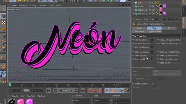 3D Text Neon Plastic - Cinema 4D Tutorial смотреть онлайн