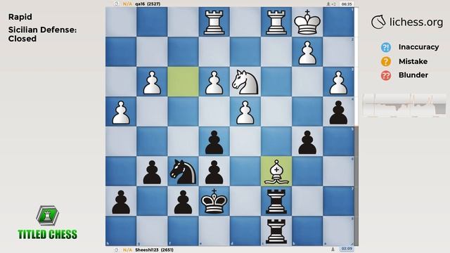 Sicilian Defense: Closed | Rapid | Titled Chess смотреть онлайн
