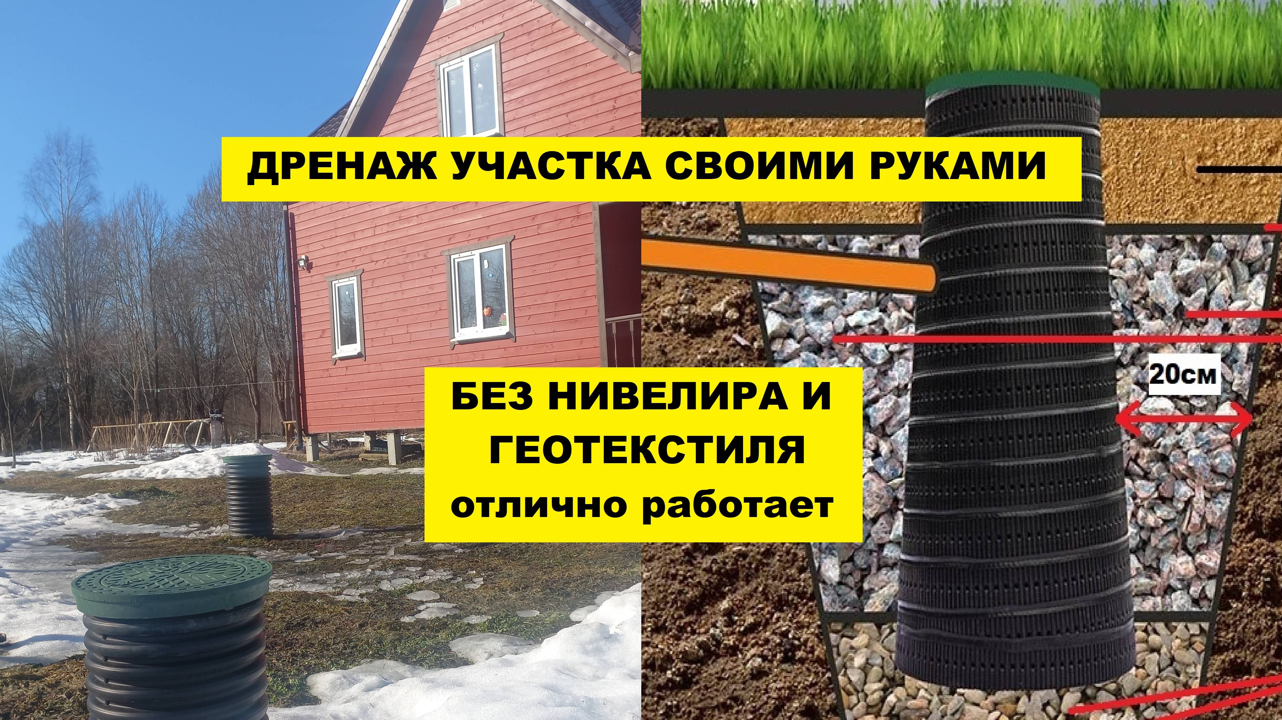 Чтобы было сухо на участке - сделал хороший дренаж вокруг дома за 60т.р. Осушено 10соток!