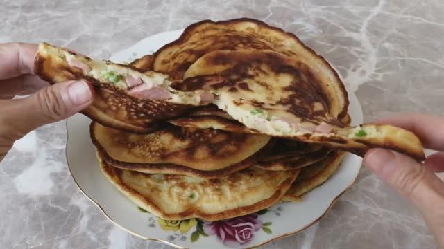 Блины с припёком. Блины с начинкой на завтрак смотреть онлайн