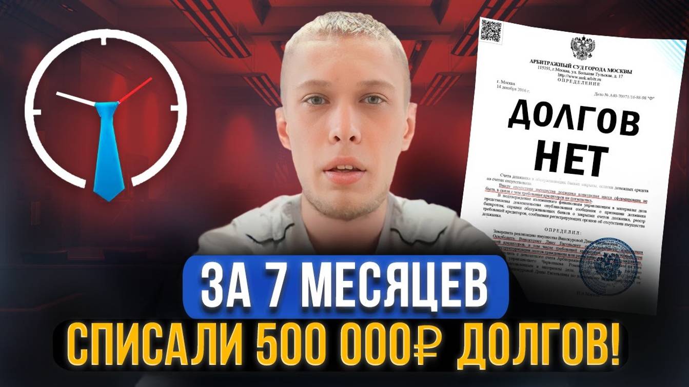 Списали Антону более 500 000 рублей долга за 7 месяцев! Дело №А67-8109_2022 смотреть онлайн