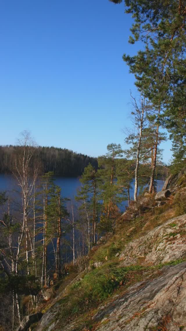 Карельский перешеек. Вид с Больших скал на озеро Ястребиное. Ноябрь 2007г #большиескалы #озеро.mp4 смотреть онлайн