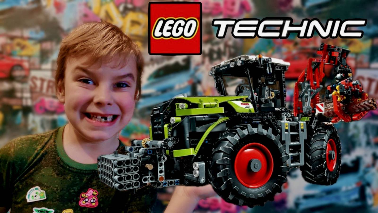 ДИНОЗАВР СРЕДИ ТРАКТОРОВ ЛЕГО ТЕХНИК/CLAAS XERION 5000 TRAC VC смотреть онлайн