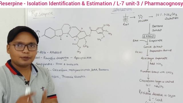 Reserpine - Extraction Isolation Identification & Estimation | L-8 Unit-3 | Pharmacognosy-II смотреть онлайн