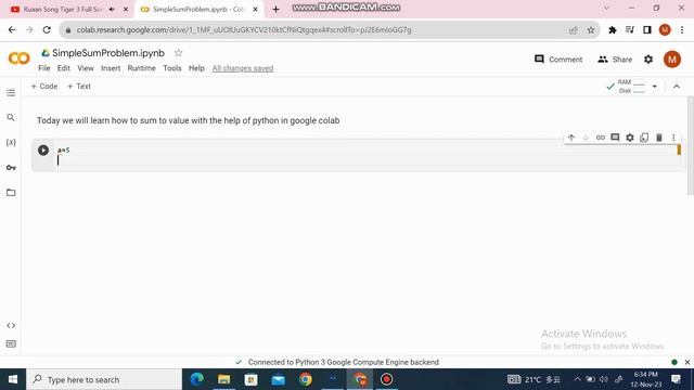 Simple Sum with Python Problem in Google Colab смотреть онлайн