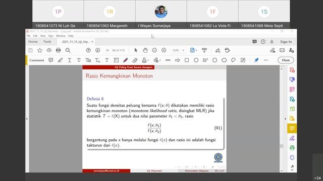 Kuliah 13: Uji Paling Kuat dan Uji Rasio Kemungkinan смотреть онлайн