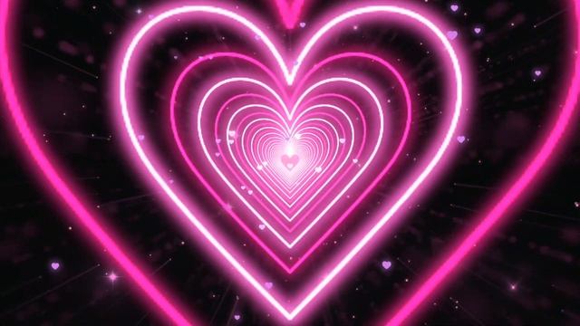 Neon Lights Love Heart Tunnel💖Neon Heart Tunnel Background Video Loop [2 Hours] смотреть онлайн