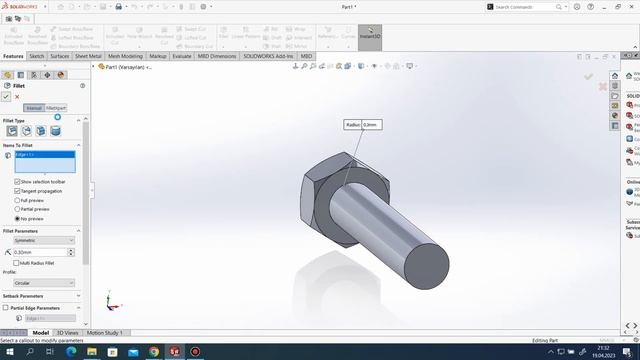 SolidWorks 2022 - Bolt Modelling смотреть онлайн