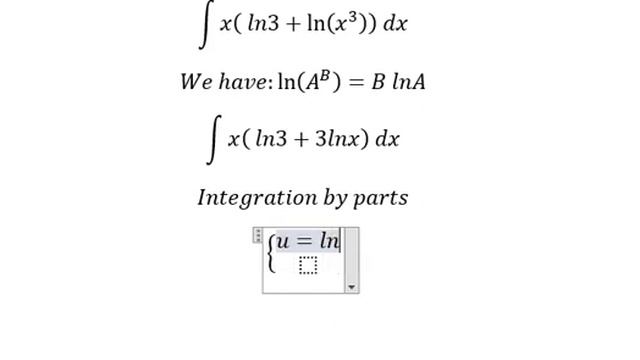 Calculus Help: Integral x ln(3x^3 ) dx - Integration by parts - Techniques - Solutions смотреть онлайн