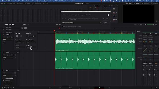 Accurate Beat Grid In Davinci Resolve - Finding BPM And Song Start With BeatEdit