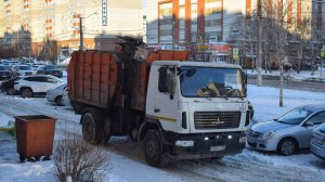 Мусоровоз МКМ-3403 на шасси МАЗ-5340B2 (Е 455 УТ 22). / Garbage truck MAZ-5340B2.