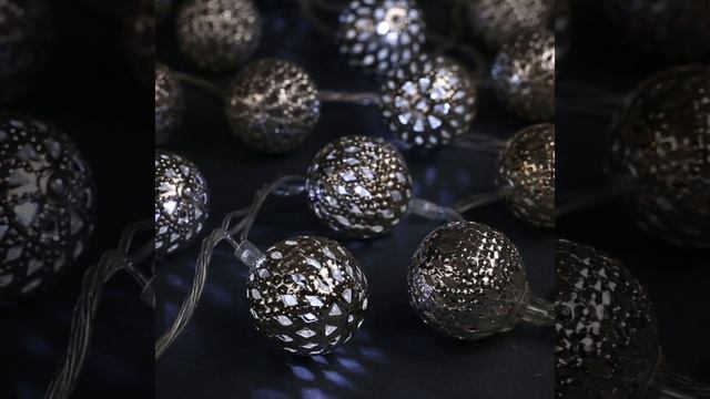 Гирлянда "Нить" 4 м с насадками "Шарик с узором", нить, 20 LED, свечение белое, 8 режимов, 220 В смотреть онлайн
