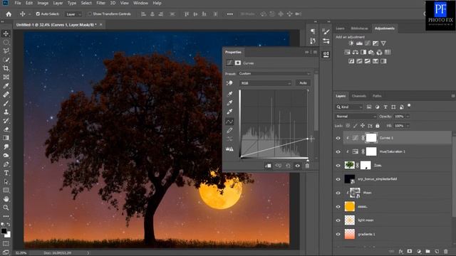 Photoshop Fantasy Tree Bulb Light Effect Manipulation Tutorial смотреть онлайн