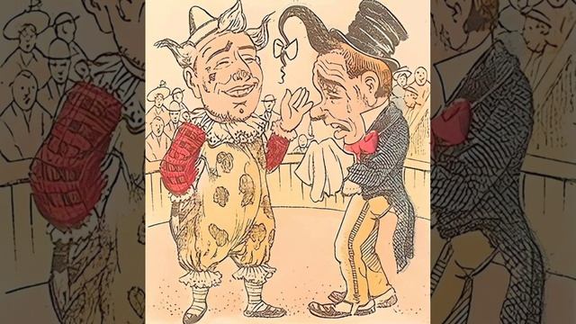 На картинке перед вами изображены два шута. Однако где-то ещё спряталась голова свинки. смотреть онлайн