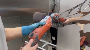 Шлифовка и полировка лифта из стали | Реставрация лифта из нержавейки