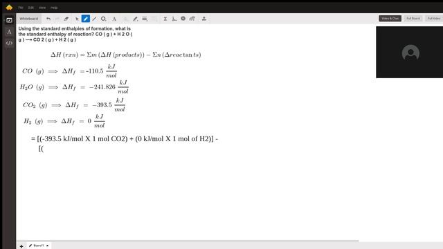 Calculating Standard Enthalpy of Formation for a Reaction смотреть онлайн