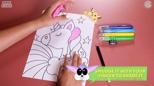 Unicorn Drawing and Colouring | How to draw a unicorn for beginners | Art and Craft | Paper Planes смотреть онлайн