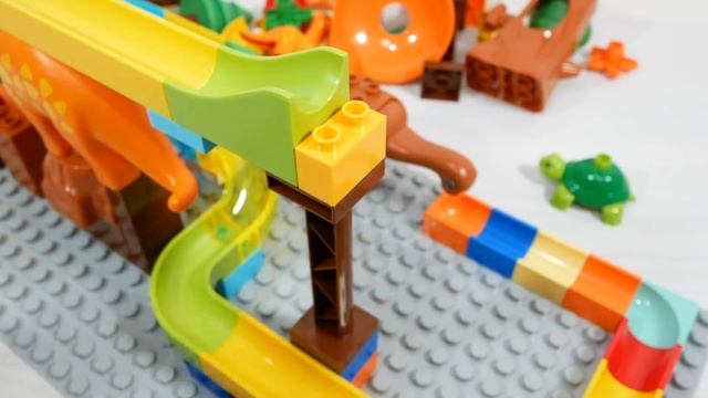 Строительные лего блоки ☆ Конструктор Marble Run - ASMR - Динозавр Брахиозавр смотреть онлайн