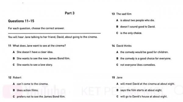 KET practice test 2024. Аудирование А2.