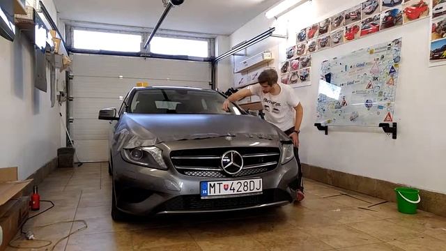 Mercedes A - antracite karbon 3M hood wrap (time lapse) смотреть онлайн