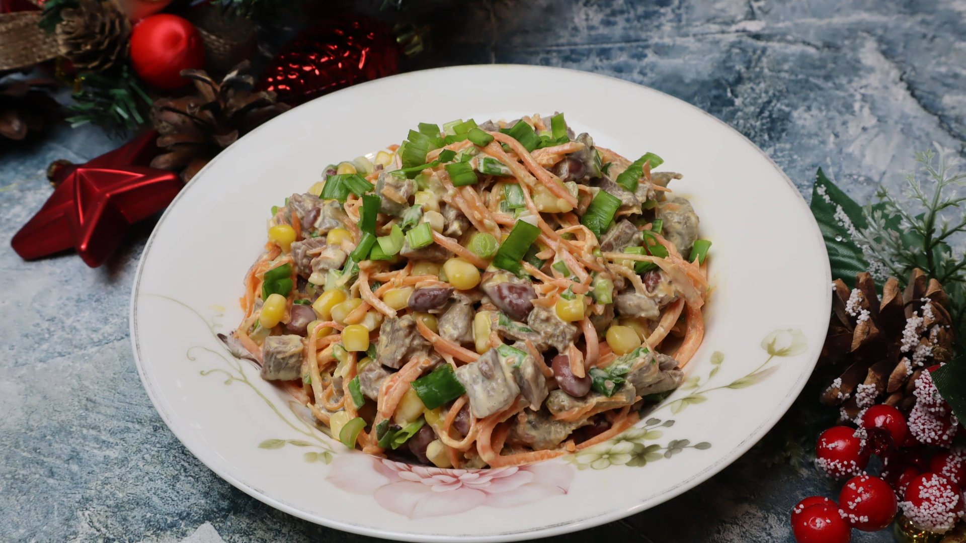 Рецепт - 🎄 ОЧЕНЬ ПРОСТОЙ И ВКУСНЫЙ САЛАТИК! смотреть онлайн