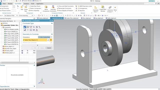 NX Assembly Tutorial | NX Assembly Constraints смотреть онлайн