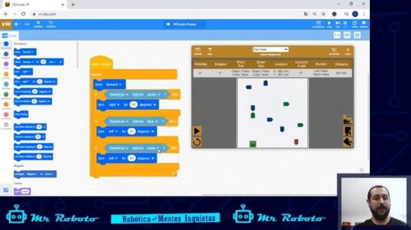 Vex Code VR Tutorial #2 ESPAÑOL- Sensor de Color y Bloques de Control