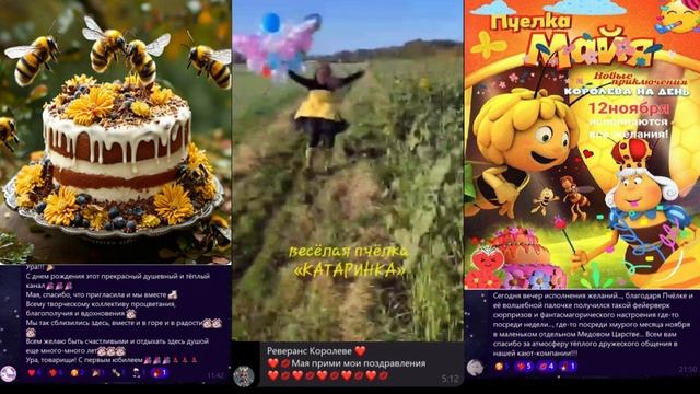 #Мая_Лето Годовщина канала, мои любимые пчёлки поздравляют меня! смотреть онлайн