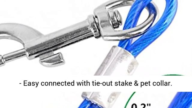 Pet Tie Out Cable for Dogs - Double Heads Steel Wire Tieout Leash Chew Resistant Dogs Metal Leash смотреть онлайн