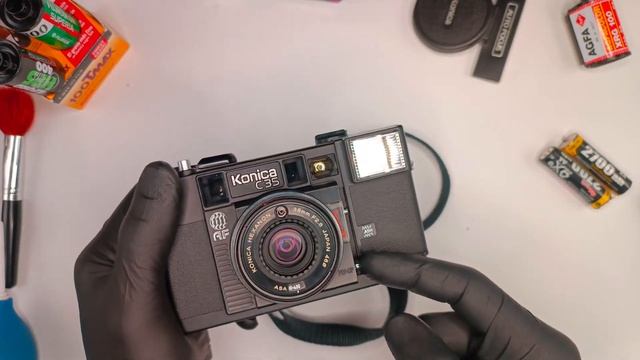 Konica C35 AF 35mm film camera compact ceras review load unload film смотреть онлайн