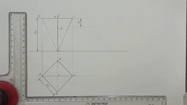 Projection of solid: Square. Pyramid- Problem No 3 смотреть онлайн