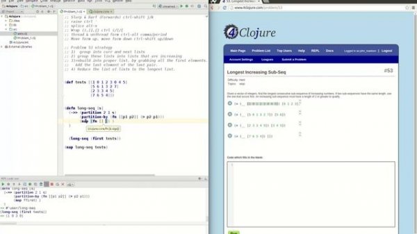 4Clojure Solution to Problem 53