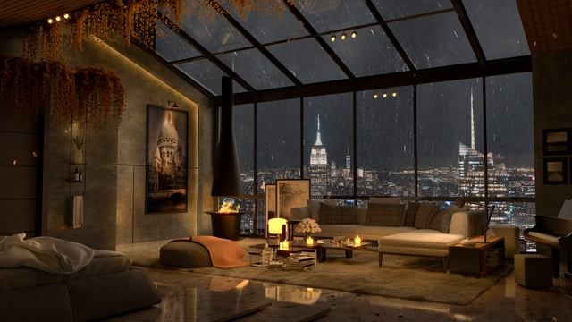 Study in Serenity Smooth Piano Jazz in a Luxury New York Apartment Perfect for смотреть онлайн