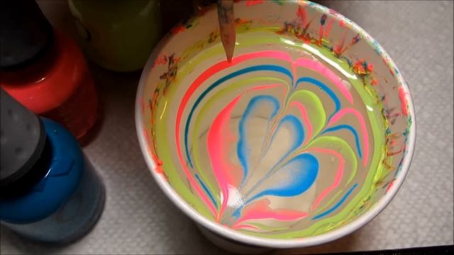 Black & Neon Water Marble Nail Art Tutorial (Water Marble March 2014 #3) смотреть онлайн
