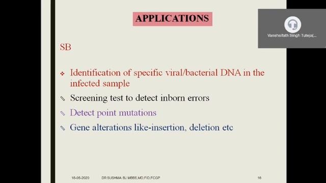 Hybridization Techniqs by Dr Sushma Bj Biochemistry смотреть онлайн