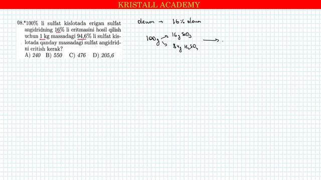 MEGA KIMYO | OLEUM | 1 - DARAJA